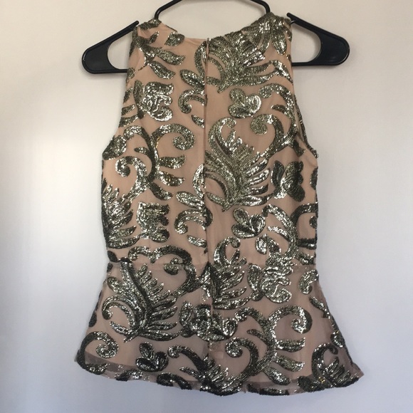 Greylin Sequin Peplum Sleeveless Top Size XS - Picture 3 of 8